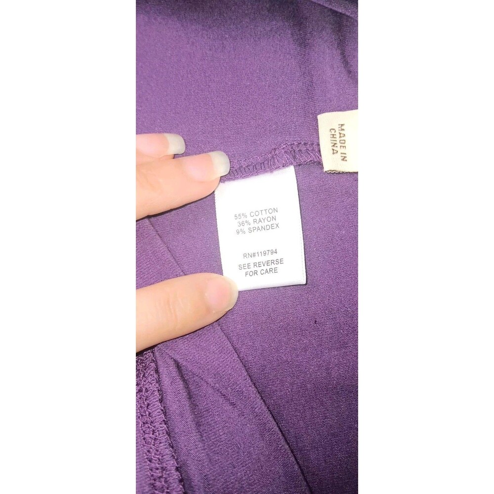 NWT! One World Capris Leggings L Eggplant Purple Activewear Atheisure Cropped - Picture 11 of 13